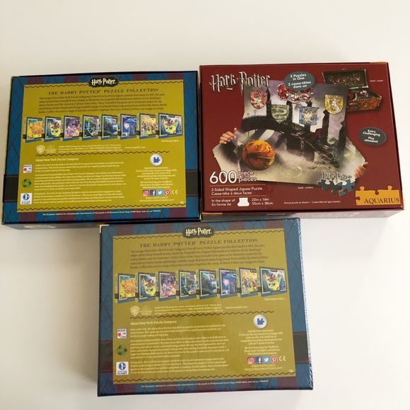 Lot 3 Harry Potter Puzzles- flying keys- quidditch- 2 sided SEALED & Opened - Picture 2 of 12